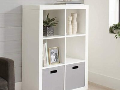 Better Homes and Gardens.. Bookshelf Square Storage Cabinet 4-Cube Organizer (Weathered) (White, 4-Cube) (White, 6-Cube)