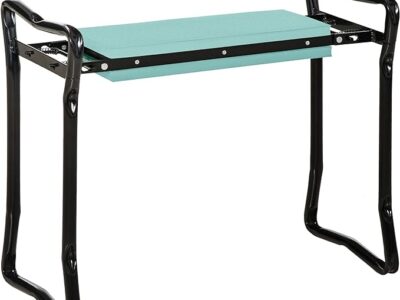 Padded Garden Kneeler and Seat Bench, Padded Foldable Garden Stool, Green