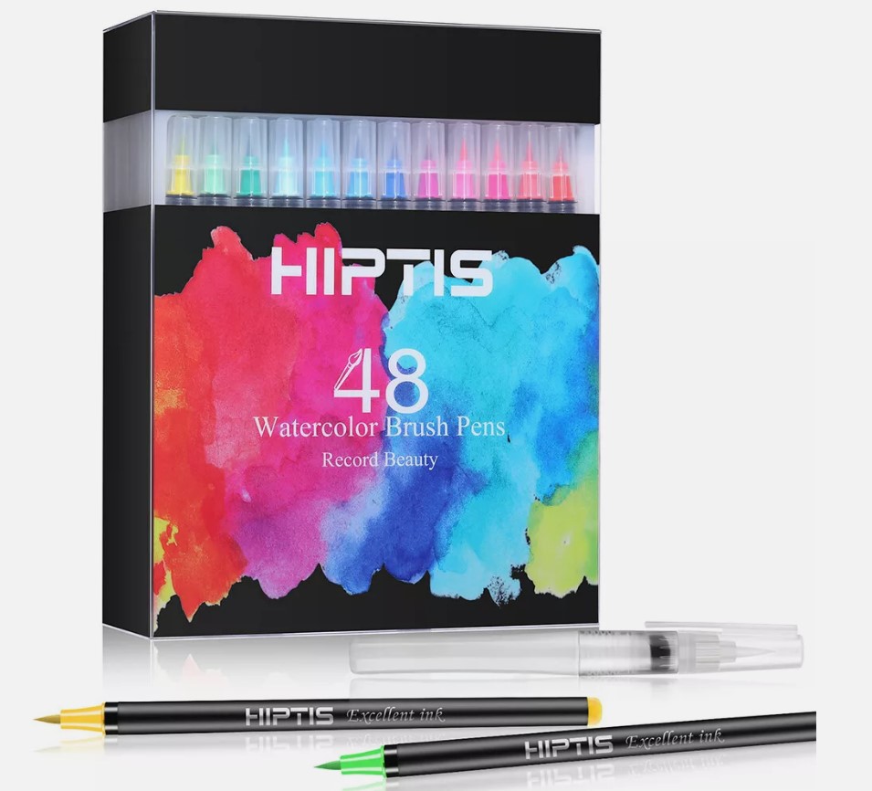 48 Colors Tips Soft Brush Drawing Pens Watercolor Art Markers Set for Coloring