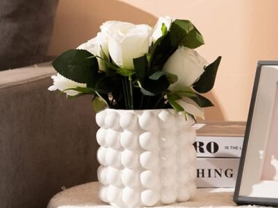 White Vase Flowers White Ceramic Vase for Home Decor