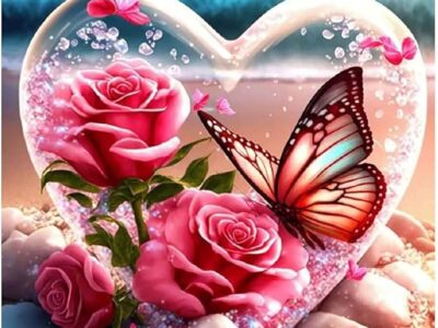 Butterfly Crystal Rose Flowers Diamond Painting Kits for Adults