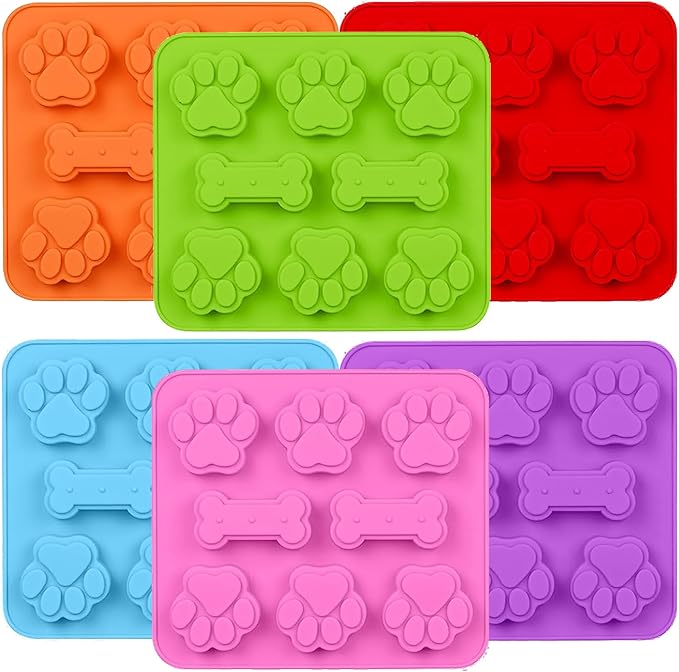 2 in 1 Puppy Dog Paw and Bone Silicone Molds