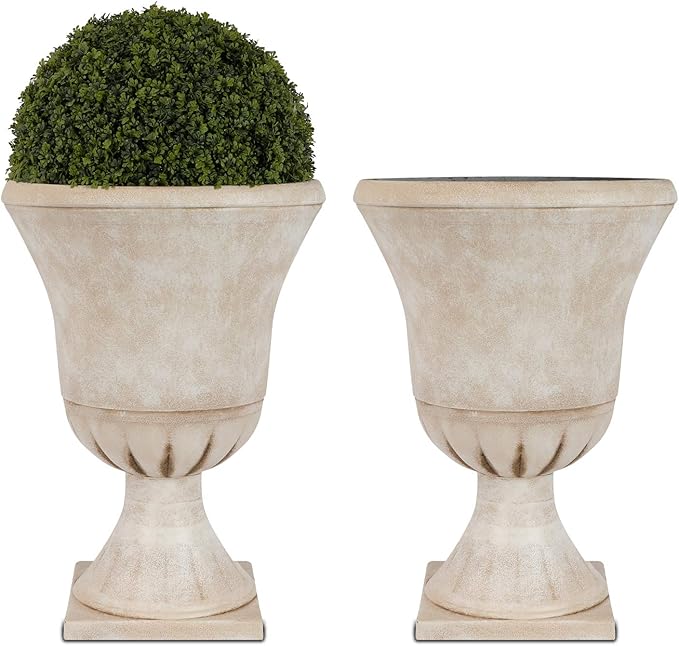 Garden Plastic Urn Planters for Outdoor Plants