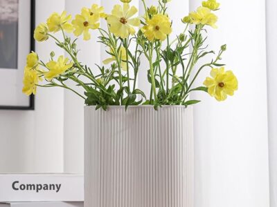 White Ceramic Vase for Home Decor Flower Vase