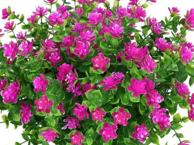 Artificial Flowers Fake Outdoor UV Resistant Boxwood Plants Shrubs 4 Pack