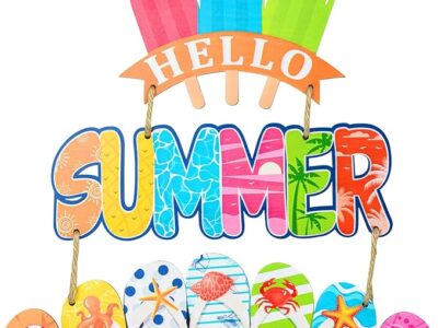Summer Door Wreath Flip Flop Hanging Sign