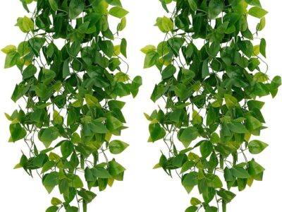 Fake Hanging Plants, 2pcs Artificial Hanging Plant