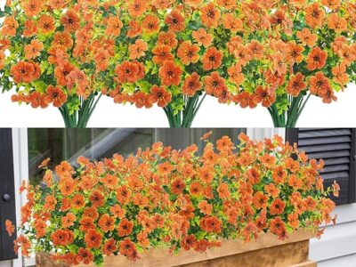 6 Bundles Artificial Fall Flowers Bulk Outdoor