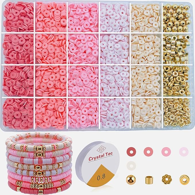 4280PCS Clay Beads Bracelet Making Kit 6mm