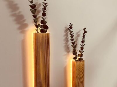Artificial Eucalyptus with LED Lights Wall Planters Rustic Wall Decor