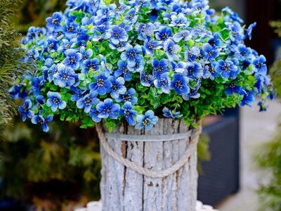 Artificial Plants Fake Flowers Outdoor 16 Bundles