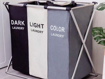 Large Divided Laundry Hamper Clothe Storage Sorter Basket Foldable Bag Organizer