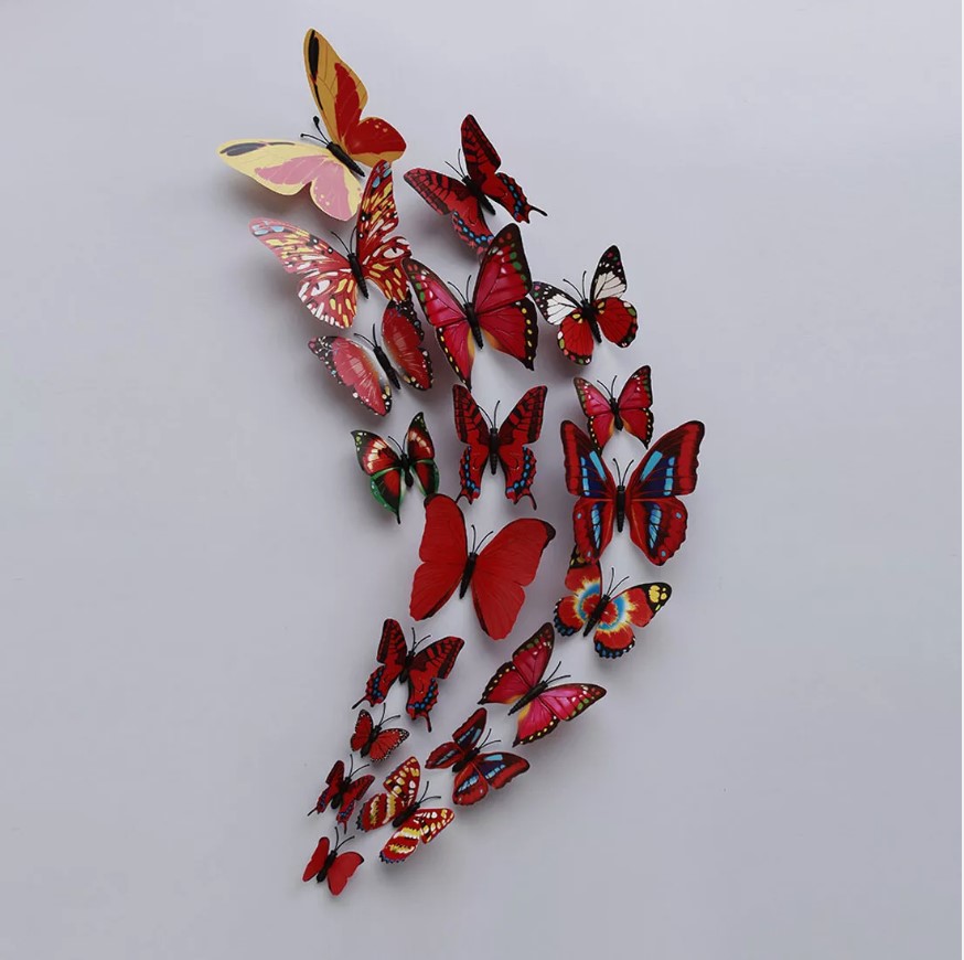 12pcs 3D Butterfly Design Decal Art Wall Stickers Room Decorations Home Decor