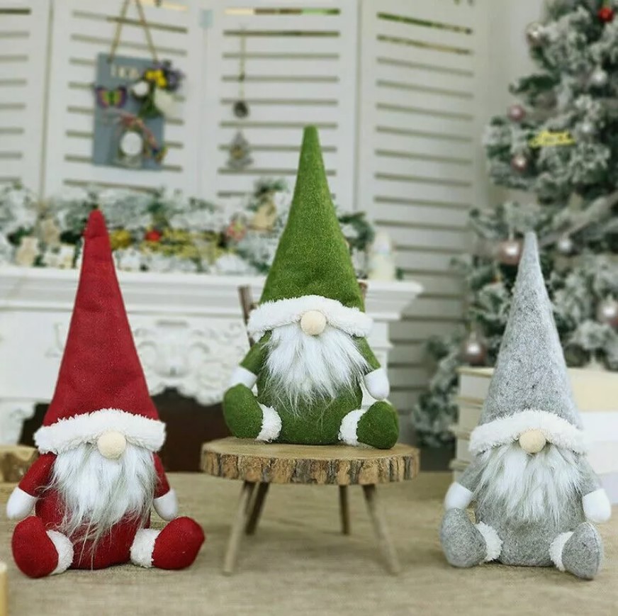 3pcs Christmas Faceless Gnome Santa Plush Dolls Xmas Ornament Toy Table Decor US