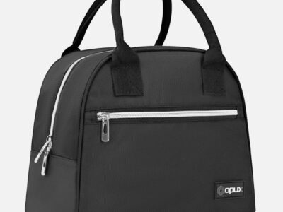 Black Lunch Bag Soft Cooler Tote Box Kids School Office