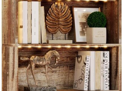 Tall Bookcase with LED Lights