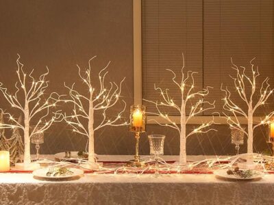 White Birch Tree with LED Lights