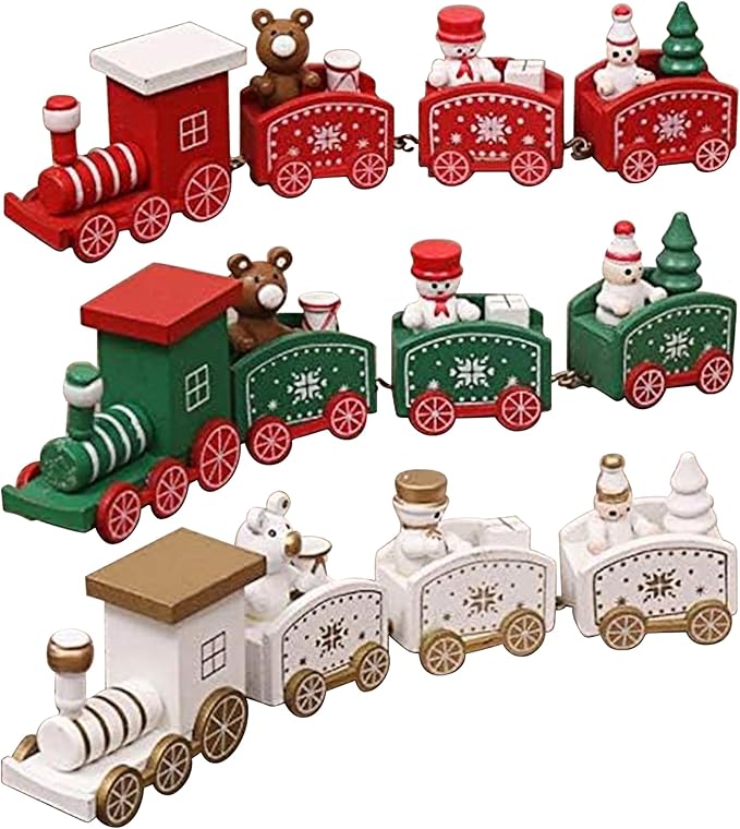 3 Pcs Wooden Mini Train