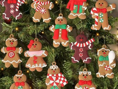 12pcs Gingerbread Man Ornaments