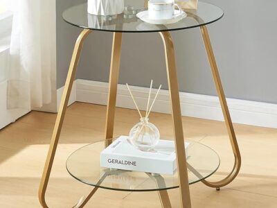 Circle Glass End Table