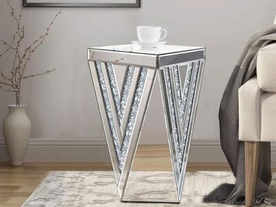 Silver Mirrored End Table