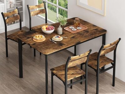 Wood Kitchen Table Chairs Set of 4