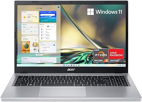 A315-24P-R7VH Slim Laptop | 15.6″ Full HD IPS Display | AMD Ryzen 3 7320U Quad-Core Processor