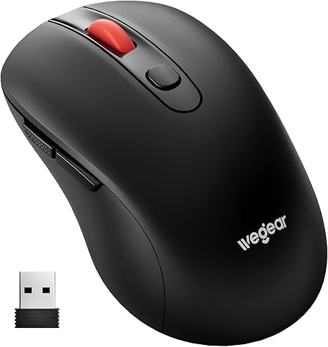 USB Mouse Wireless, 2.4G Cordless Computer Mouse with 6 Buttons