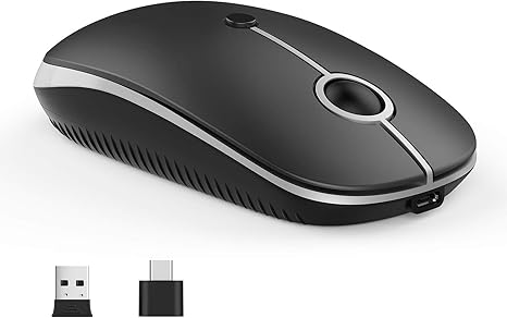 Type C Wireless Mouse，Vssoplor USB C MacBook Wireless Mouse Dual Mode 2.4G Cordless