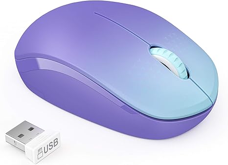 Wireless Mouse, 2.4G Noiseless Mouse with USB Receiver Portable Computer Mice for PC