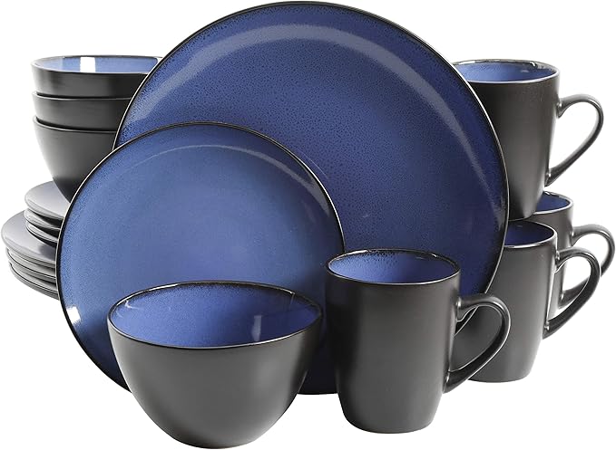 Gibson Soho Lounge Round Reactive Glaze Stoneware Dinnerware Set