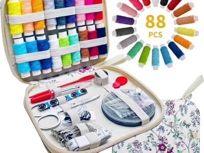 88 PCS Sewing Kit, Mini Sewing Kit with All Sewing Supplies, Leather Printing Packaging Needle and Thread Kit