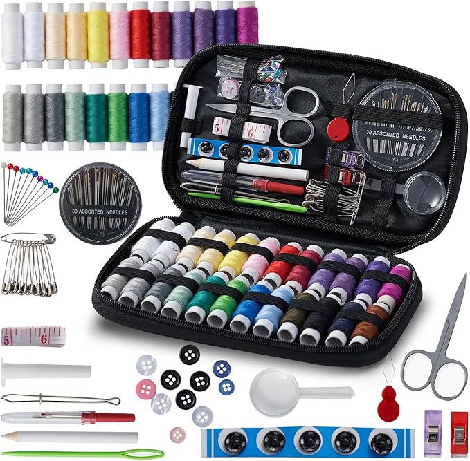 Sewing Kit with 229 Pieces, Scissors, Needles and Accessories