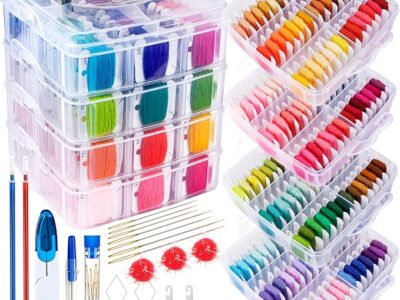 262 Pack Embroidery Thread Floss Kit Including 200 Colors 8 M/Pcs