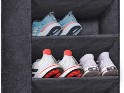 Over The Door Shoe Organizer for Closet with Large Deep Pockets