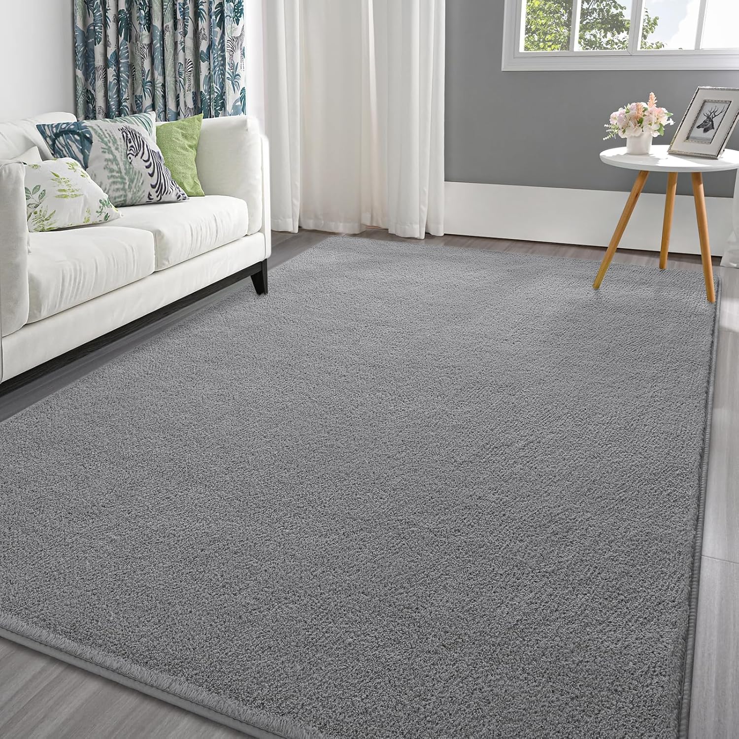 4×6 Grey Thickened Memory-Foam Indoor Carpets