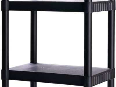 4-Shelf Plastic Storage Shelves, 48” x 23” x 14”