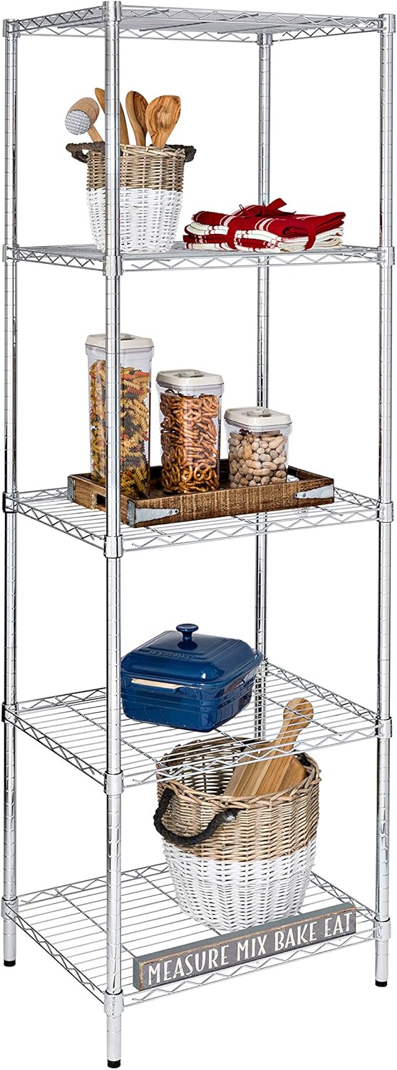 5-tier chrome shelving unit