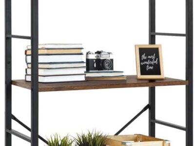 5 Tier Bookshelf, 24 Inch Width Free Standing Shelf, Bookcase Shelf Storage Organizer