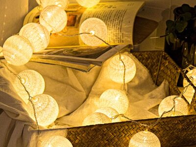 Ball String Light Hanging for Indoor Bedroom Decor - LED Fairy Lantern Cozy Lighting