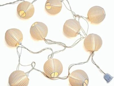 White Lantern String Lights Plug in, 8.5Ft Hanging Indoor
