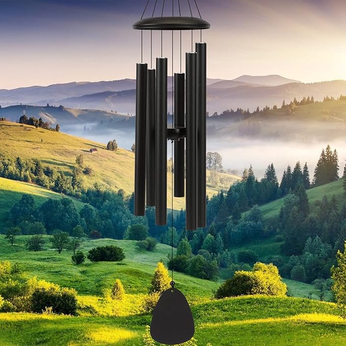 Deep Tone Soothing Melodic Tones Windchimes（32″ Black）