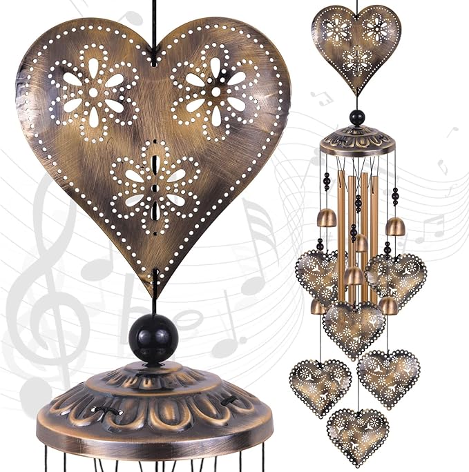 Heart Shape Wind Chimes for Garden and Home