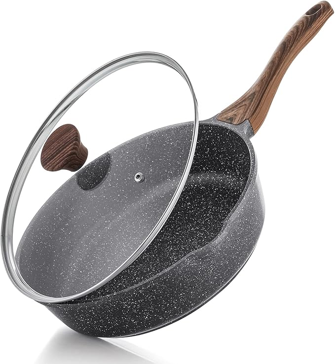 Nonstick Deep Frying Pan Skillet with Lid