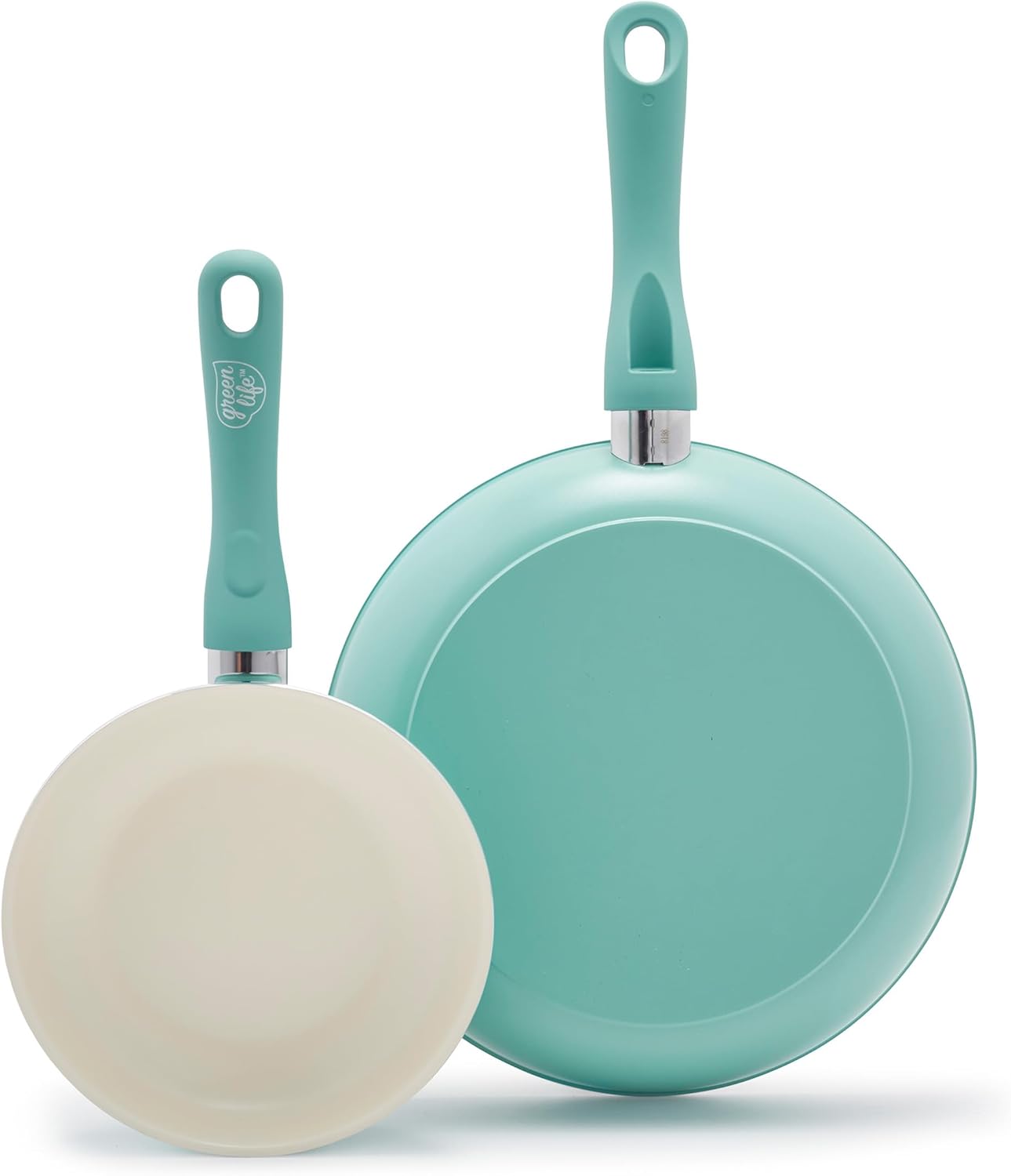 Ceramic Nonstick 7″ and 10″ Frying Pan Set, PFAS & PFOA-Free, Dishwasher Safe, Egg Omelet Skillet