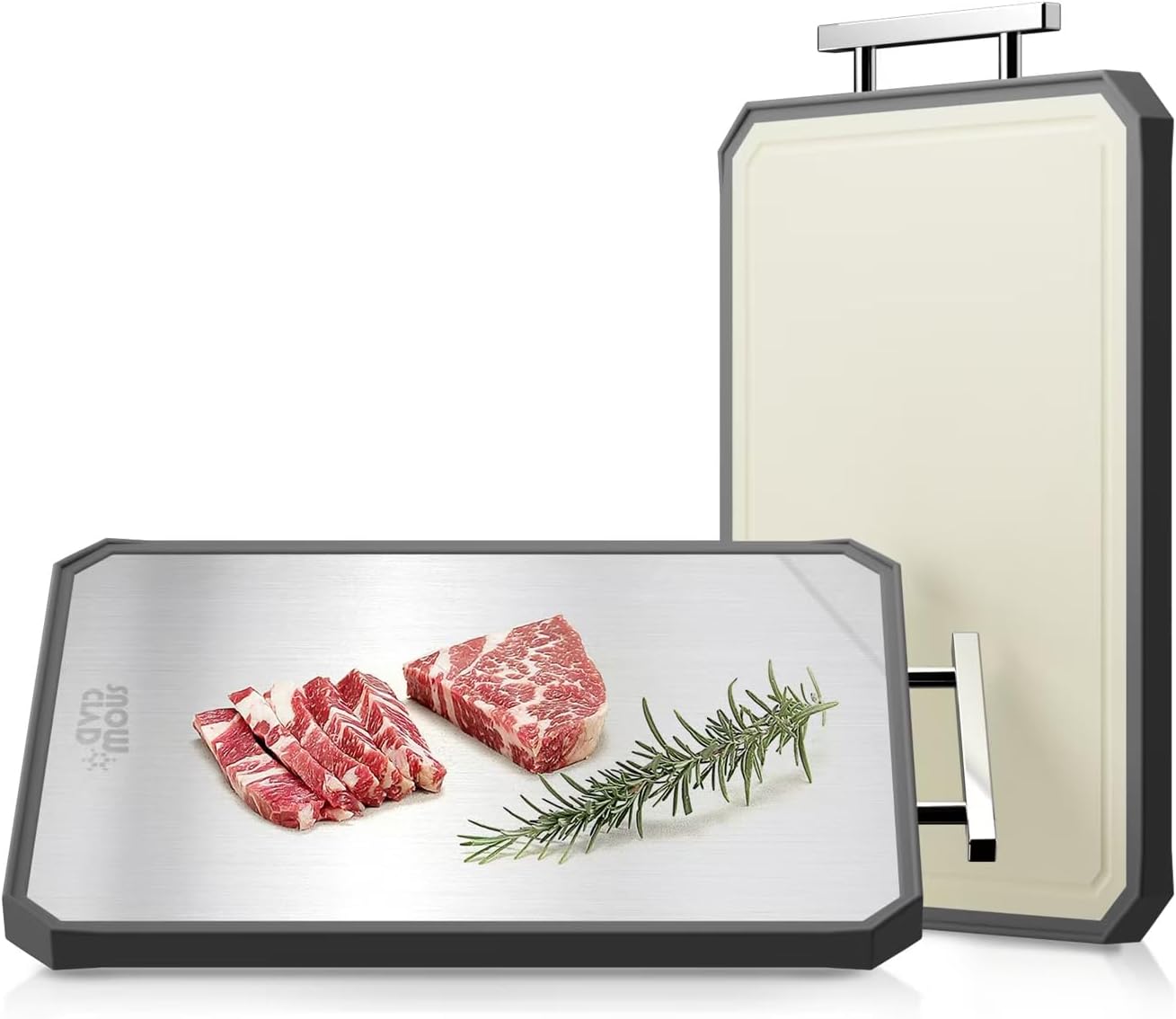 Stainless Steel Cutting Board,Double Sided Steel Cutting Board for kitchen,Stainless Steel/Wheat straw pp Large Cutting Board for meat