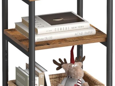 Side Table, Small End Table, Tall Nightstand for Living Room, Bedroom, Office, Bathroom