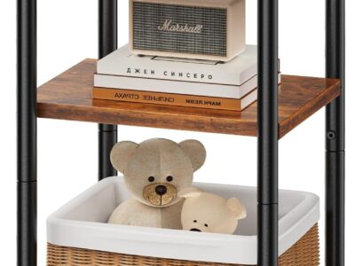 3-Tier Space-Saving End Table with Adjustable Feet