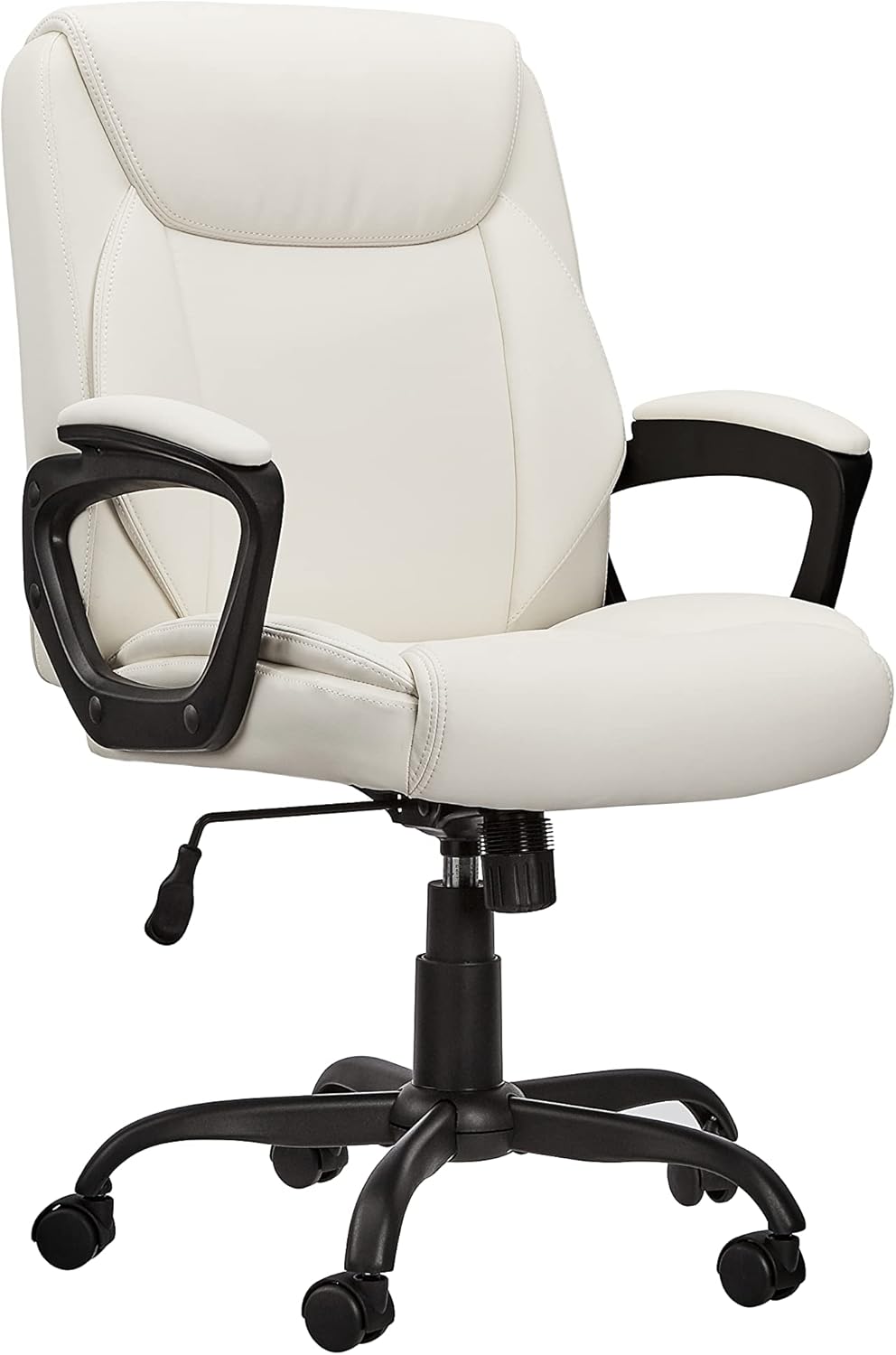 Classic Puresoft PU-Padded Mid-Back Office Computer Desk Chair with Armrest