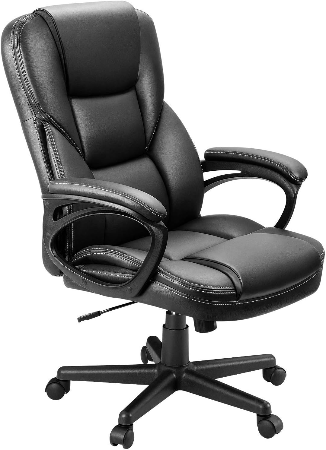 Office Executive Chair High Back Adjustable Managerial Home Desk Chair, Swivel Computer PU Leather Chair with Lumbar Support